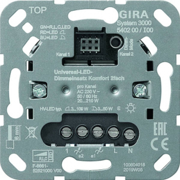 Gira 540200 Universal LED-Seriendimmer Komfort 2x50W