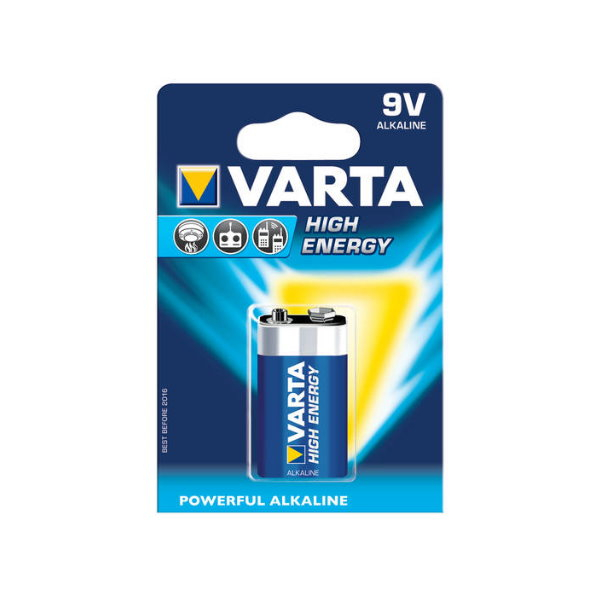 Varta High Energy 9V Block Blister mit 1 Stück